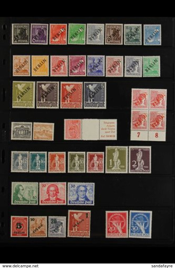 1949-1956 ATTRACTIVE NEVER HINGED MINT COLLECTION On Stock Pages, Includes 1949 Opts In Black Set (all Expertized Schleg - Otros & Sin Clasificación