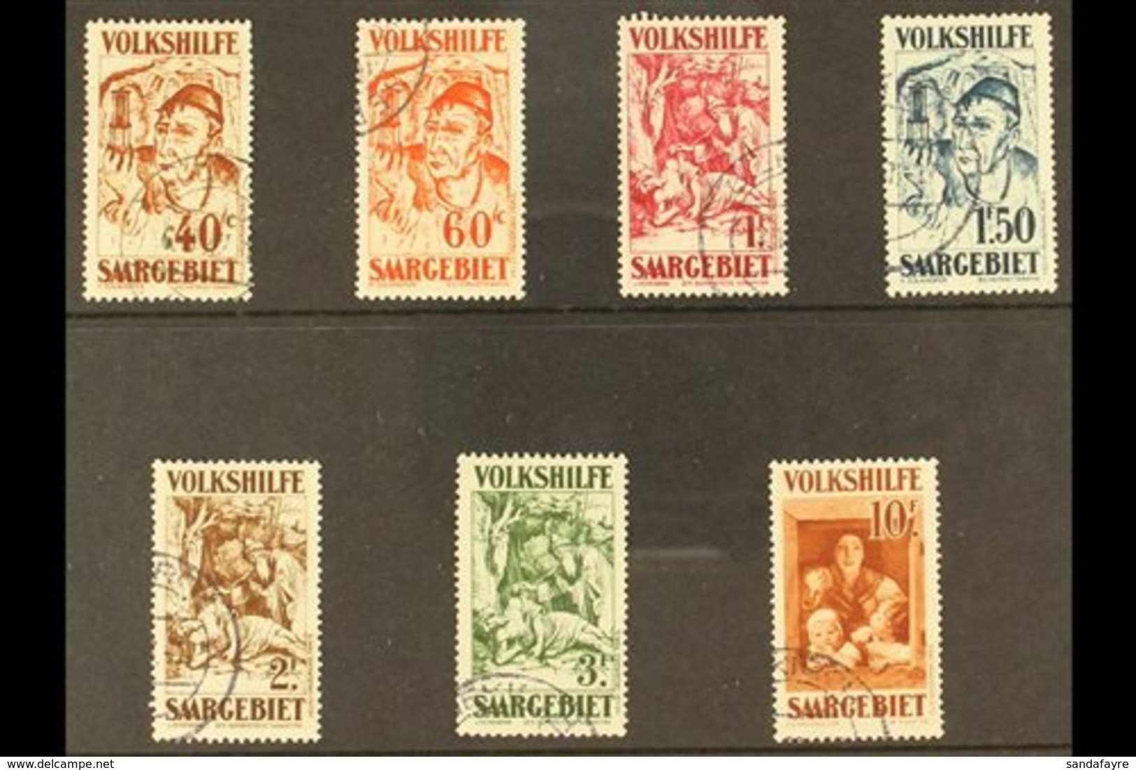 1931 (Jan) Christmas Charity - Paintings Complete Set (Michel 144/50, SG 143/49), Superb Cds Used, Very Fresh. (7 Stamps - Other & Unclassified