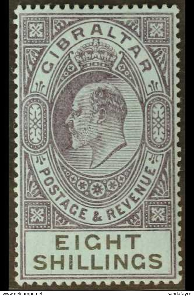 1903 8s Dull Purple And Black On Blue, SG 54, Very Fine Mint. For More Images, Please Visit Http://www.sandafayre.com/it - Gibraltar