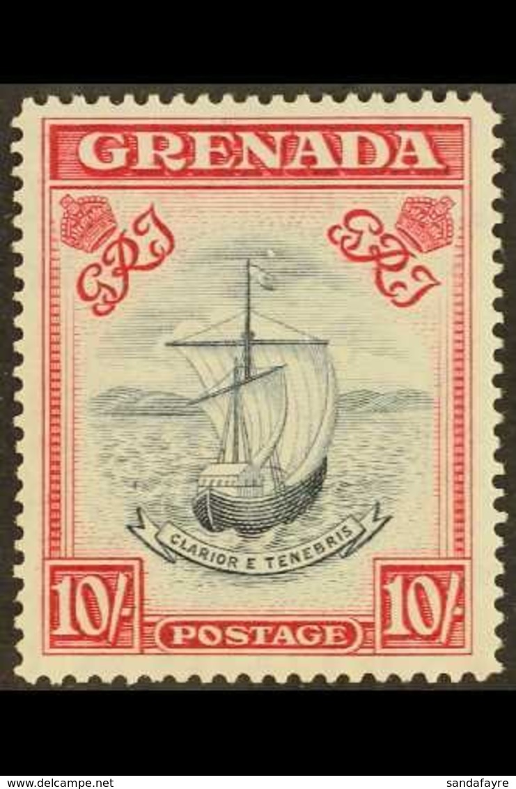 1938-50 10s Slate Blue & Carmine Lake (Wide Frame) Perf 14, SG 163d, Very Fine Mint For More Images, Please Visit Http:/ - Grenade (...-1974)