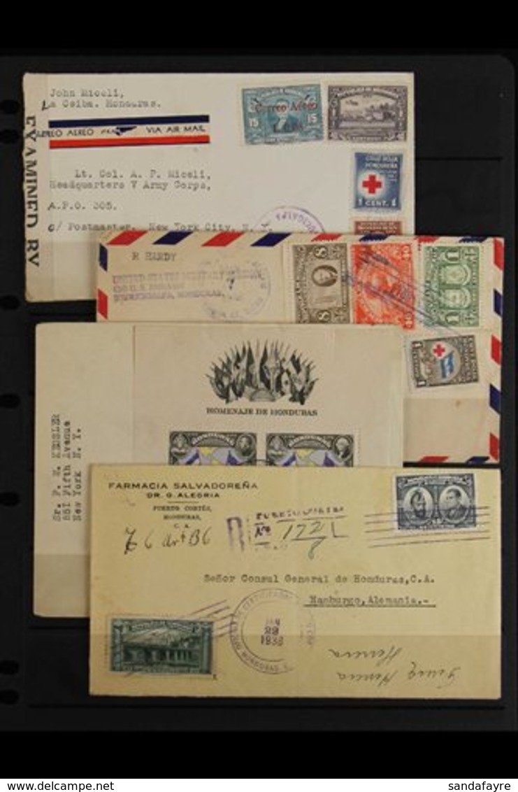 COVERS AND CARDS COLLECTION 1900's To 1940's Commercial Covers Bearing Various Issues. Can See Railroad Companies, Paque - Honduras