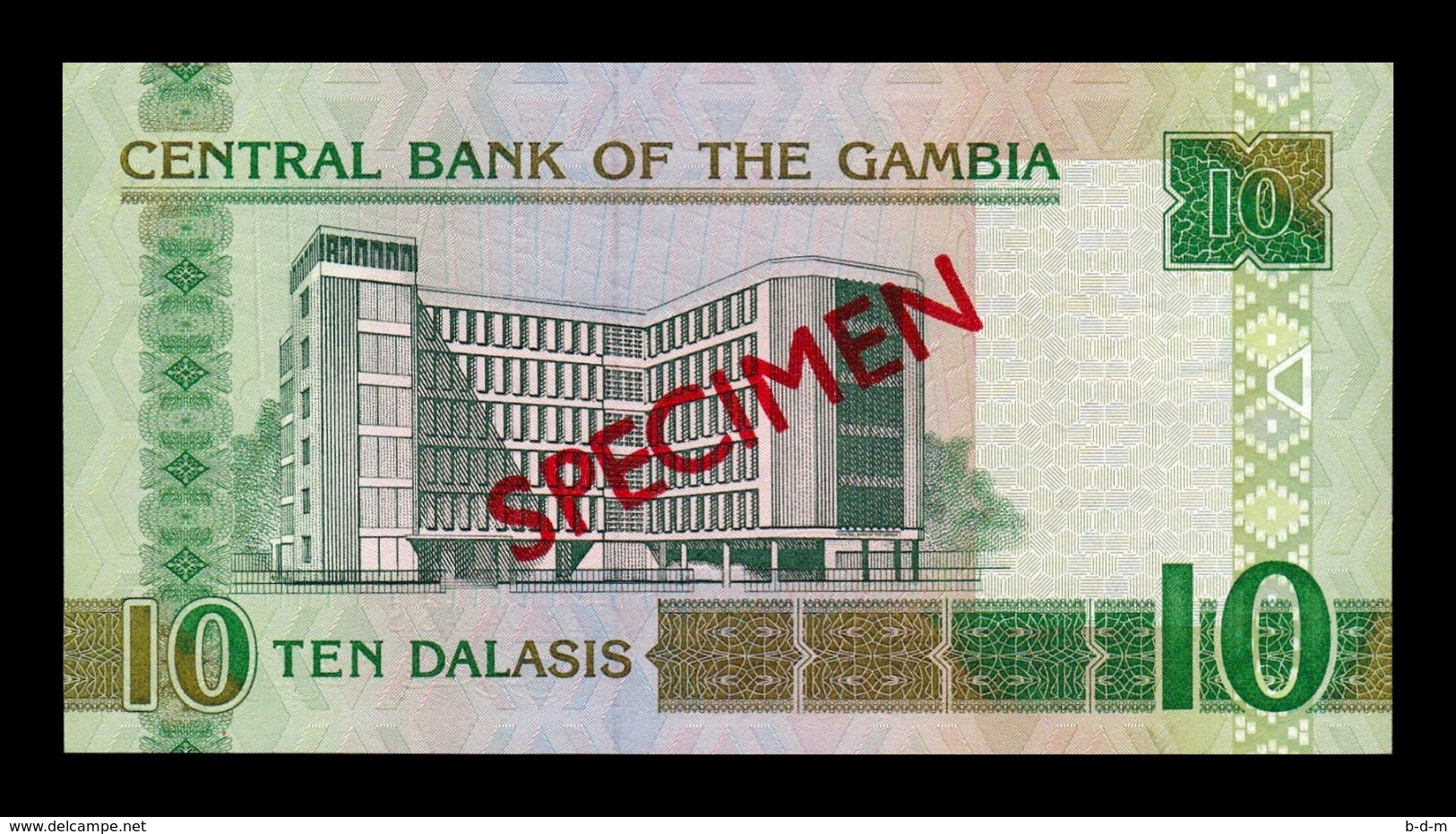 Gambia 10 Dalasis 2006-2013 Pick 26a Specimen SC UNC - Gambie