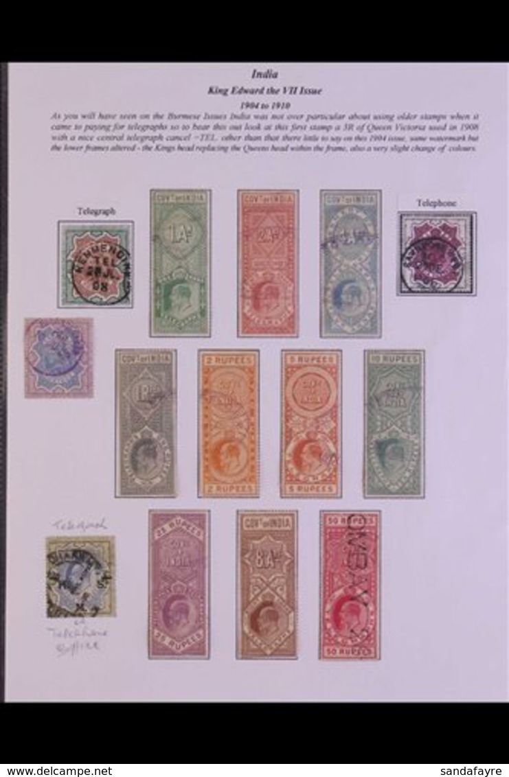 TELEGRAPH STAMPS & HISTORY. A BEAUTIFUL COLLECTION Informatively Written-up And Nicely Presented Includes Postage & Tele - Autres & Non Classés