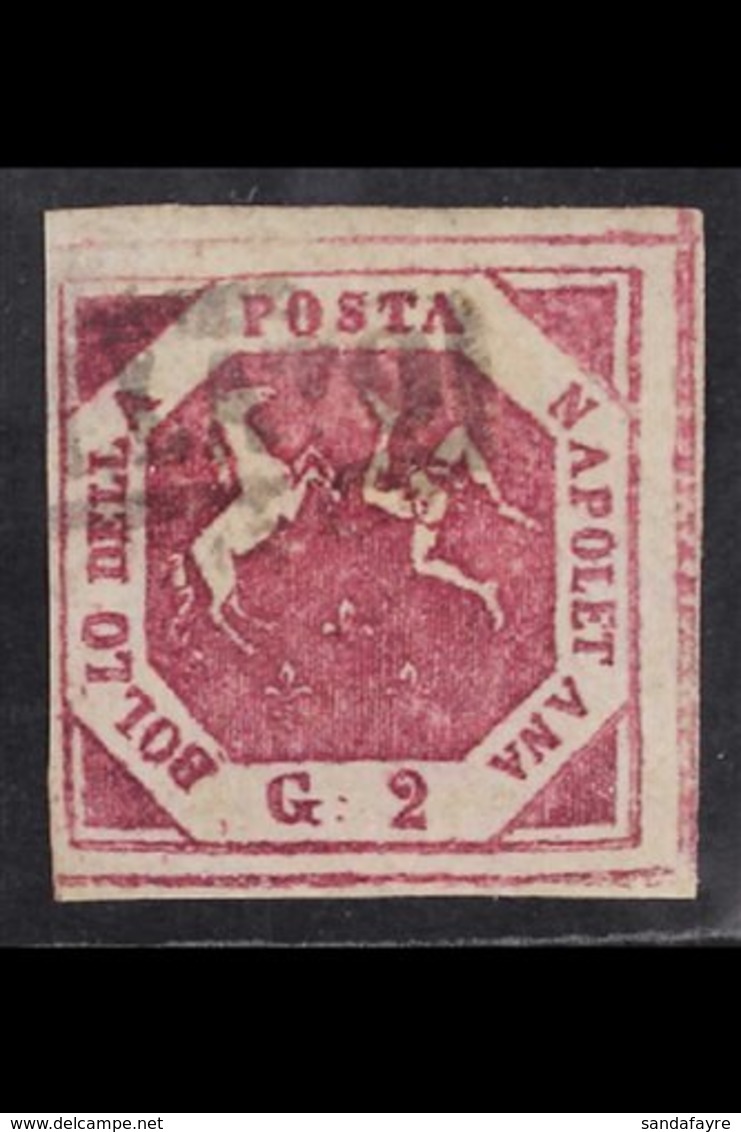 NAPLES 1859 - 61 2gr Carmine Lilac, Type II, POSTAL FORGERY, Sass. F2a, Very Fine Used. For More Images, Please Visit Ht - Zonder Classificatie