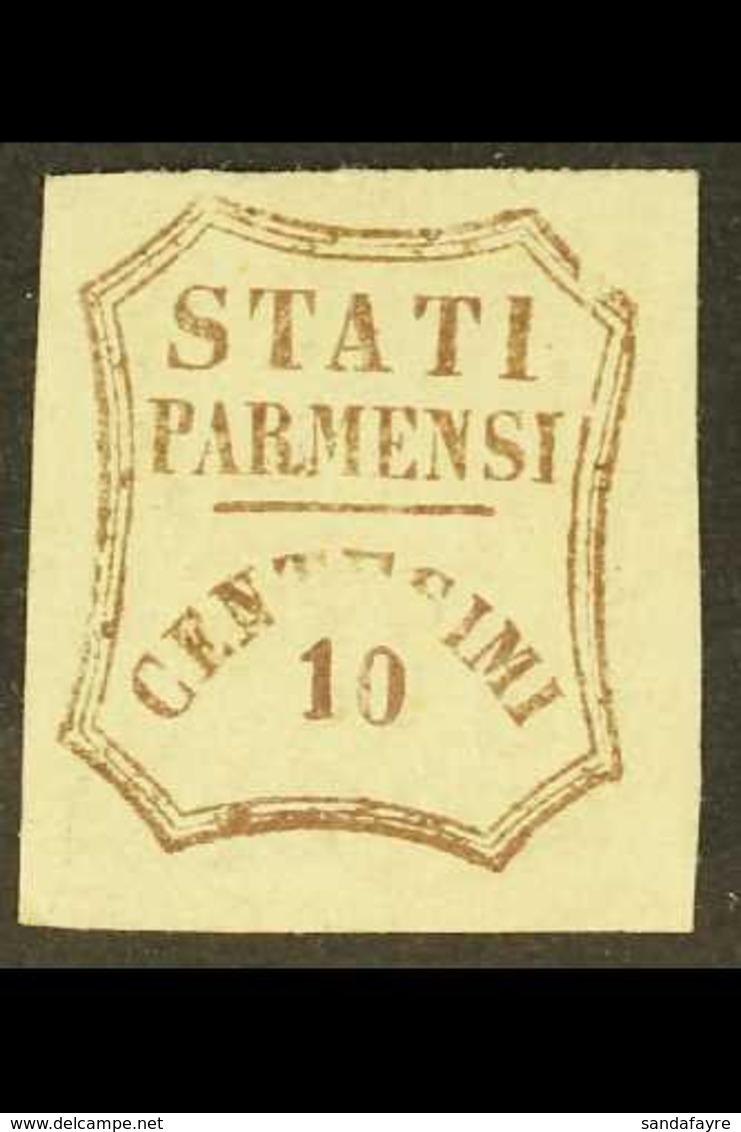 PARMA 1859 10c Brown Provisional Govt, Sass 14, Very Fine Mint Og. Lovely Stamp. For More Images, Please Visit Http://ww - Sin Clasificación