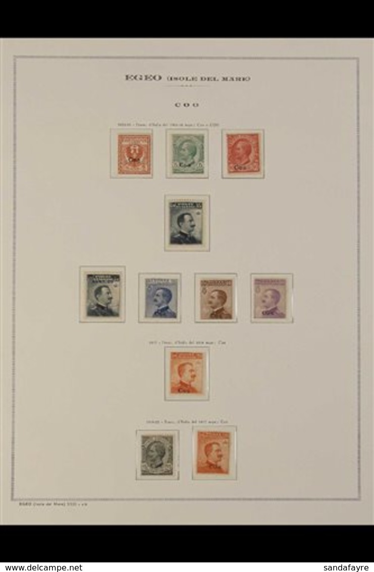 EGEO (DODECANESE ISLANDS) COS (COO) 1912-1922 COMPLETE RUN (Sassone 1/11, SG 3C/13C), Fine Fresh Mint, Some Stamps Never - Sonstige & Ohne Zuordnung