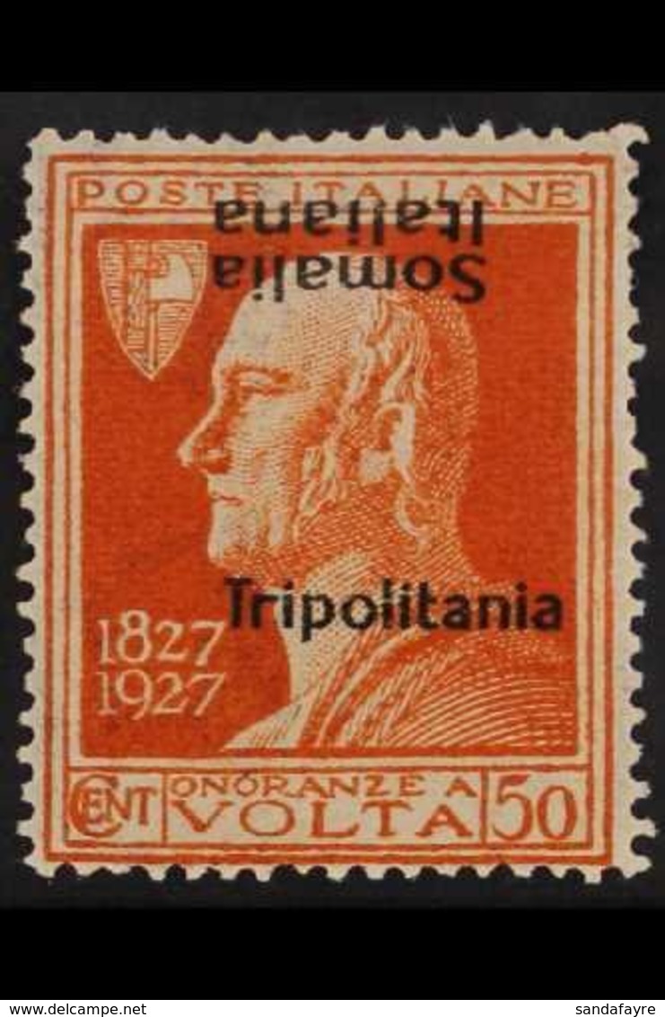 TRIPOLITANIA 1927 50c Orange Volta, Variety "ovpt Normal But With Somalia Italiana Inverted At Top", Sass 44c, Very Fine - Other & Unclassified