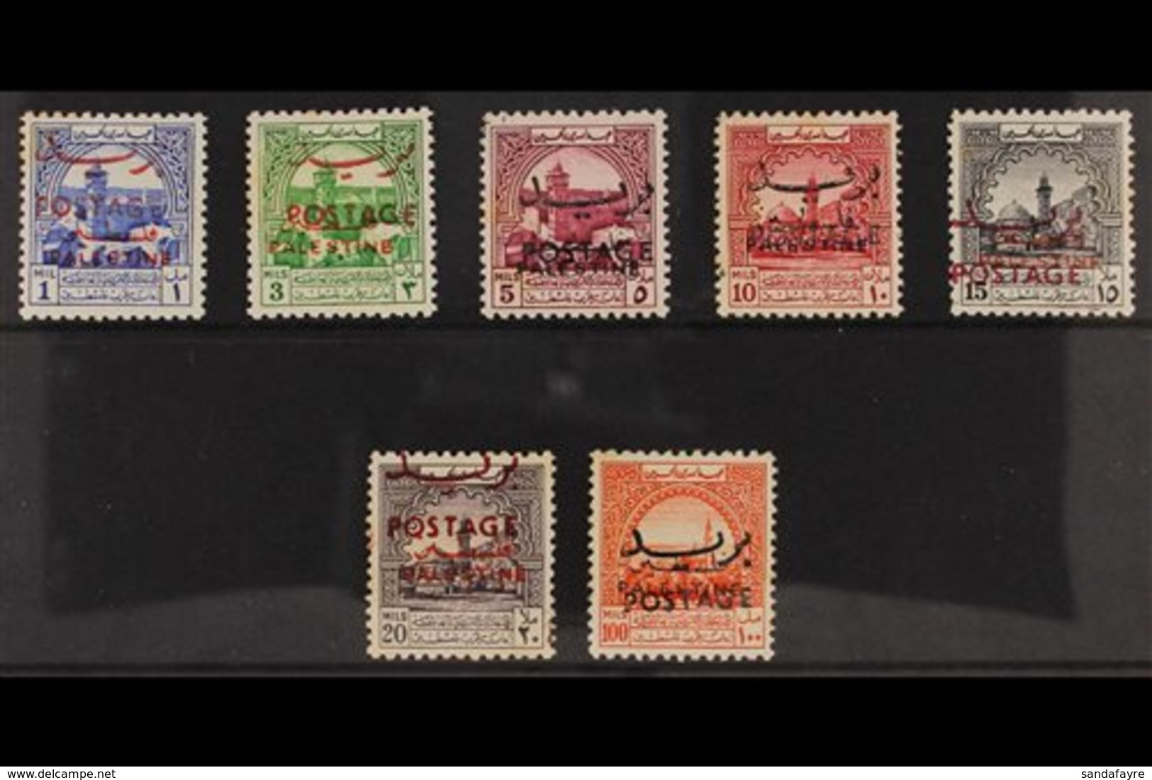 1953-56 "POSTAGE" Overprints On Palestine Overprints Complete Set (Michel A275/A278, SG 395/401), Lightly Hinged Mint, S - Jordania