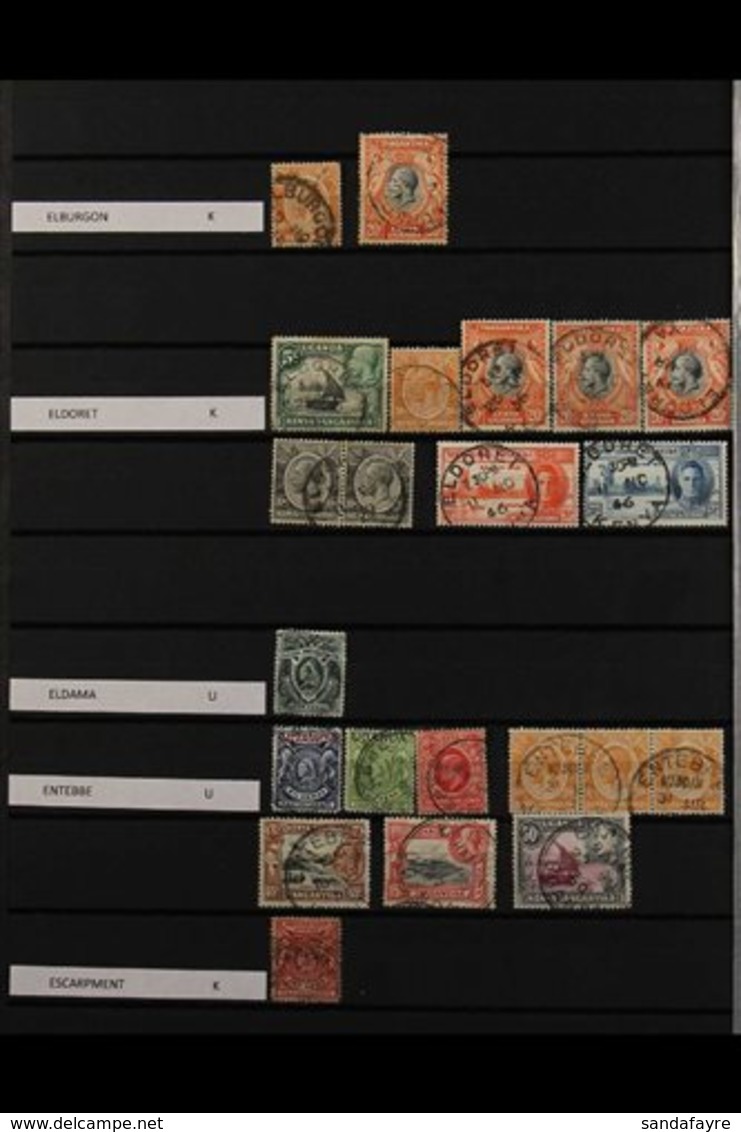 POSTMARKS Ranges From Kenya, Tanganyika, Uganda Plus A Few Zanzibar Postmarks, Mostly On KGV Or KGVI Issues With Values  - Vide