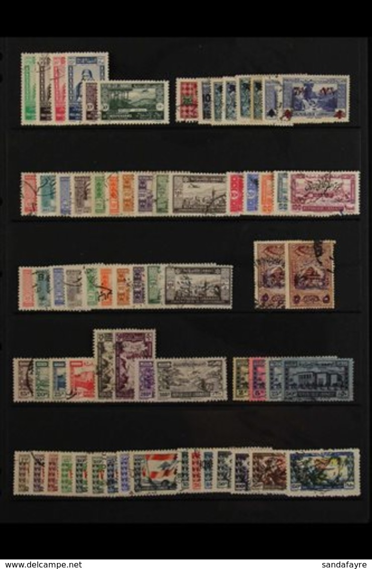 1942 - 1949 COMPREHENSIVE USED COLLECTION Mostly Complete Sets Arranged On Stock Pages Incl 1942 Ist Anniv Set, 1943 Sur - Lebanon