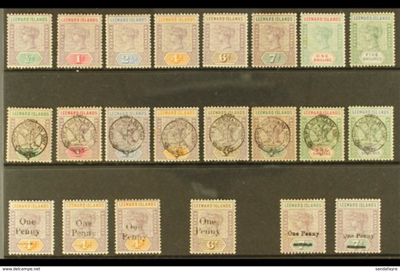 1890-1902 COMPLETE QV MINT COLLECTION. A Complete Mint Collection, SG 1/19, That Includes The 1890 "Tablet" Complete Set - Leeward  Islands