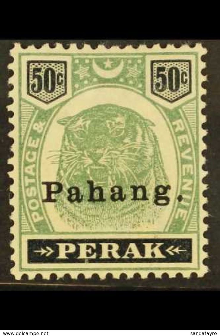 PAHANG 1898 50c Green And Black, Tiger, SG 22, Very Fine Mint. For More Images, Please Visit Http://www.sandafayre.com/i - Altri & Non Classificati