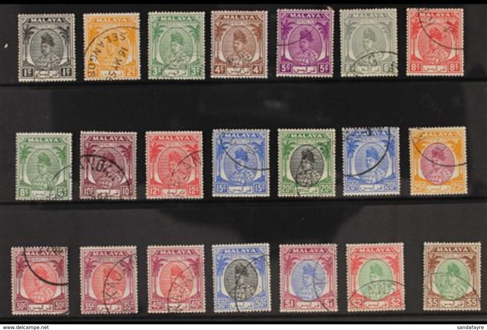 PERLIS 1951-55 Raja Syed Putra Complete Definitive Set, SG 7/27, Very Fine Used. (21 Stamps) For More Images, Please Vis - Other & Unclassified