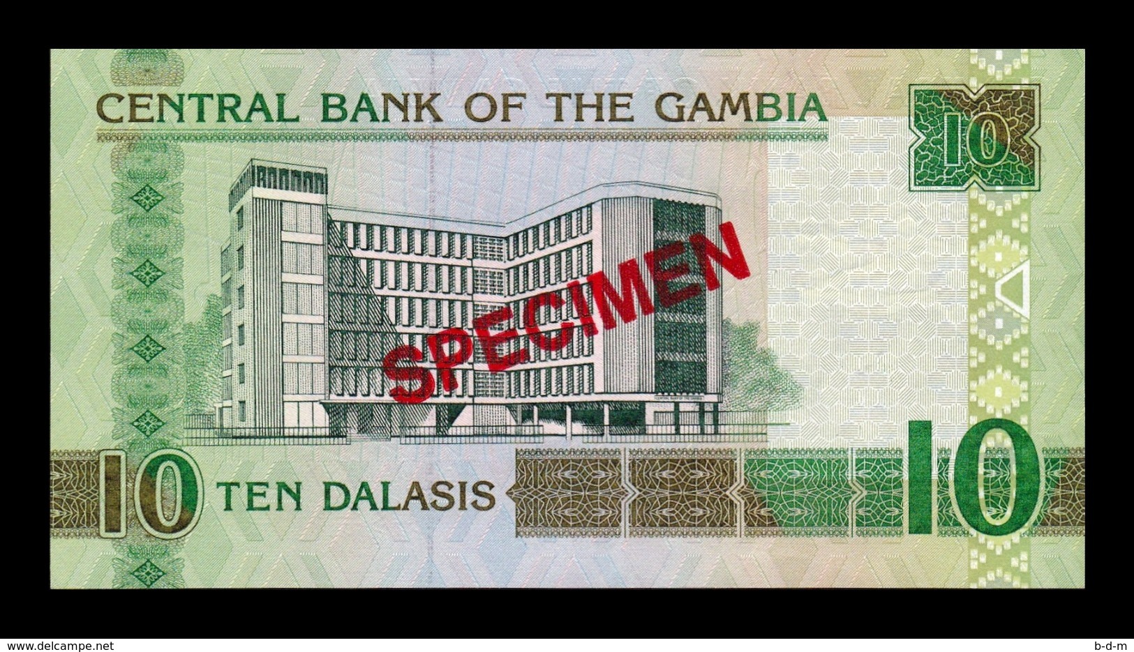 Gambia 10 Dalasis 2006-2013 Pick 26c Specimen SC UNC - Gambie