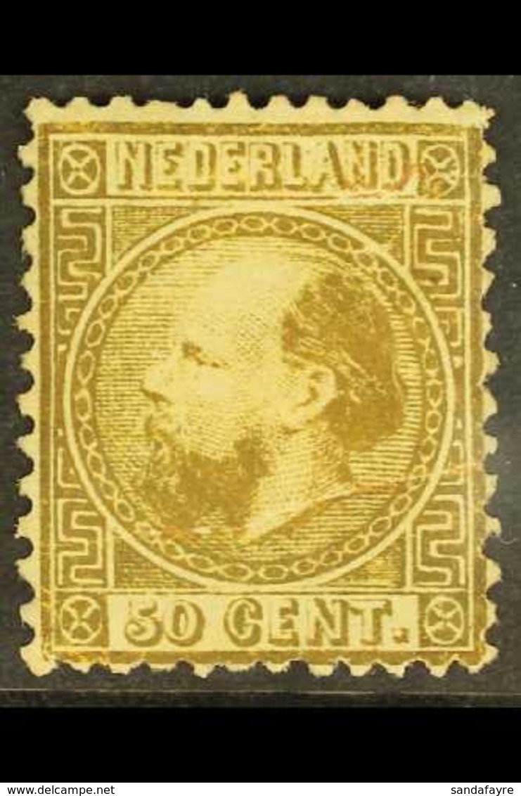 1867-71 50c Gold Type I Perf 12½x12 (SG 16, NVPH 12IA, Michel 12 I A), Mint Regummed, Repaired Tear, Fresh Colour, With  - Autres & Non Classés