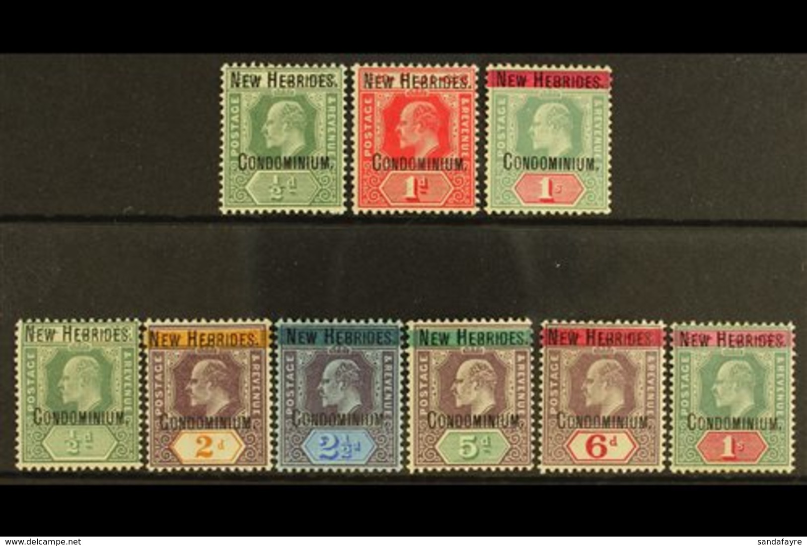 1908 Fiji Opt'd KEVII Set, SG 1a/9, Fine Mint (9 Stamps) For More Images, Please Visit Http://www.sandafayre.com/itemdet - Other & Unclassified