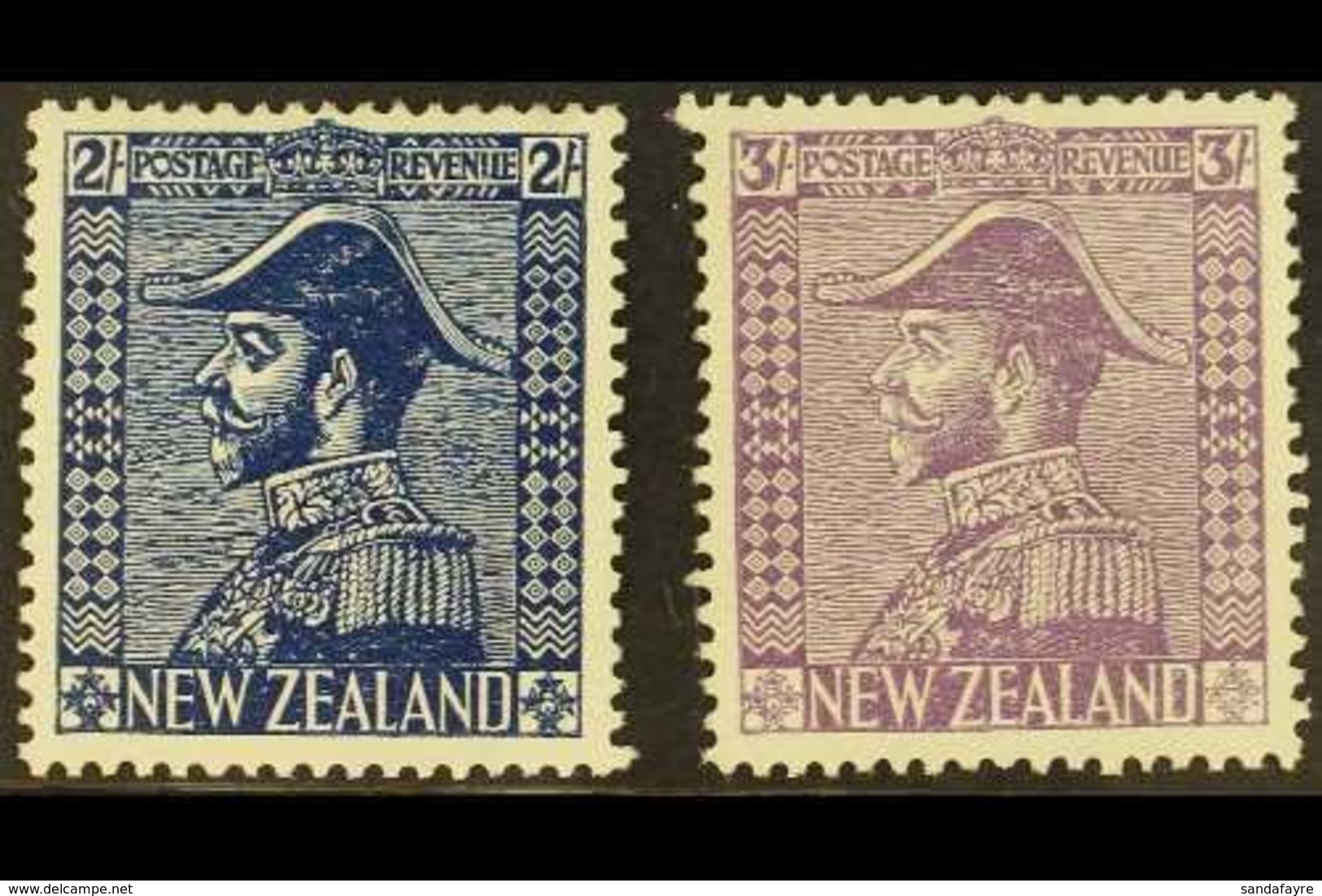1923 2s Deep Blue And 3s Mauve, Geo V As Admiral, SG 466/7, Very Fine Mint. (2 Stamps) For More Images, Please Visit Htt - Autres & Non Classés