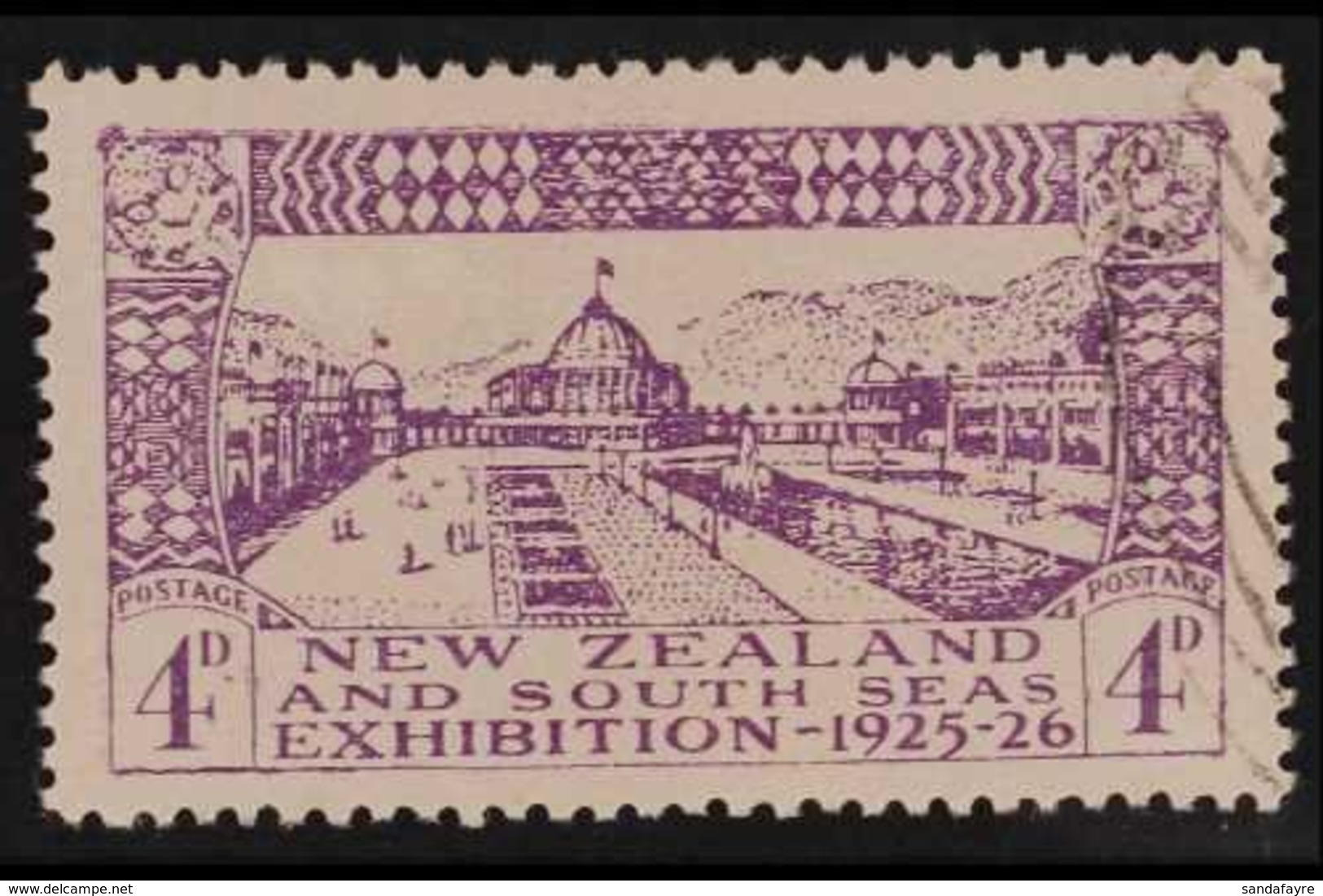 1925 4d Dunedin Exhibition, "POSTAGF." VARIETY At Right, SG 465a, Very Fine Used. For More Images, Please Visit Http://w - Sonstige & Ohne Zuordnung