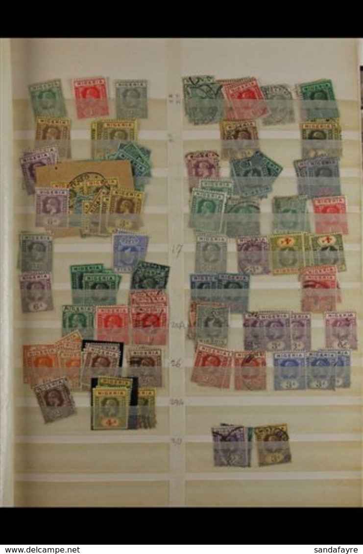 A BATTERED OLD STOCK ALBUM Packed With Mint And Used Ranges From 1900 To About 1974, Untidily Arranged But With Plenty O - Nigeria (...-1960)