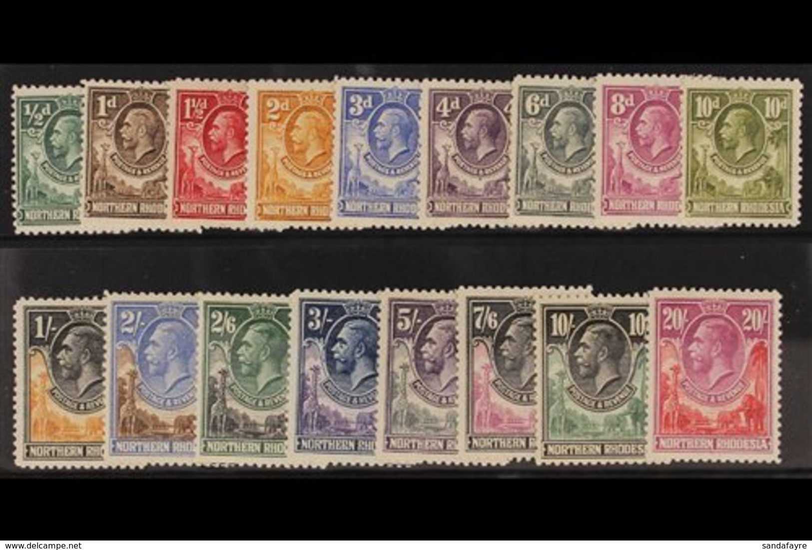 1925-29 Complete Definitive Set, SG 1/17, Very Fine Mint. (17 Stamps) For More Images, Please Visit Http://www.sandafayr - Northern Rhodesia (...-1963)