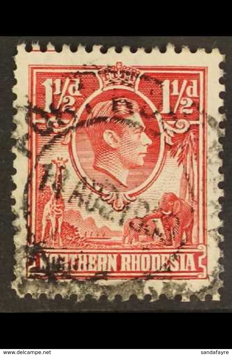 1938-52 1½d Carmine-red, From Tick-bird Flaw Position, Before Flaw Developed, SG 29, Good Used, Couple Of Blunt Perfs. F - Rodesia Del Norte (...-1963)