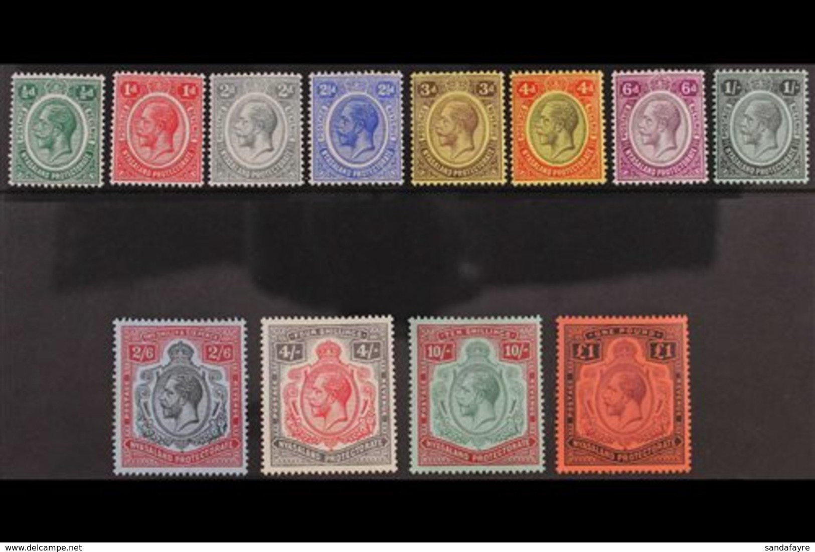 1913-21 KGV Complete Set, SG 82/98, Very Fine Mint, Very Fresh & Attractive. (12 Stamps) For More Images, Please Visit H - Nyasaland (1907-1953)