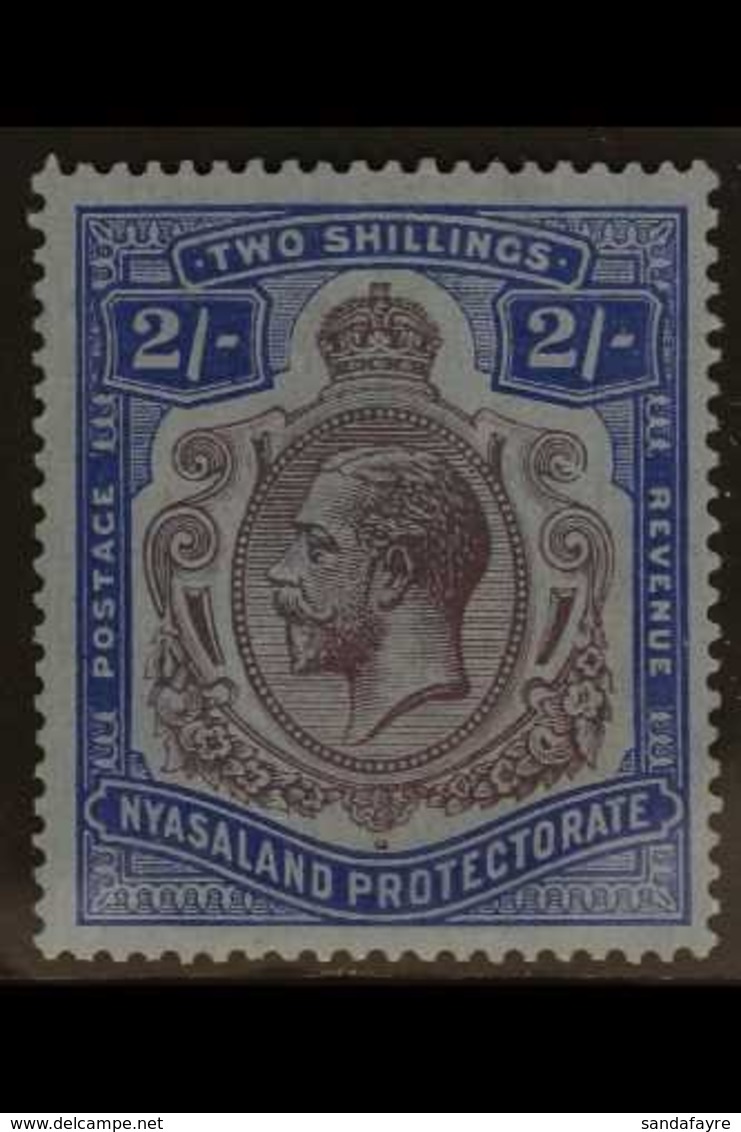 1921-33 2s Purple & Blue/pale Blue, MSCA Wmk "BREAK IN SCROLL" Variety, SG 109a, Very Fine Mint For More Images, Please  - Nyasaland (1907-1953)