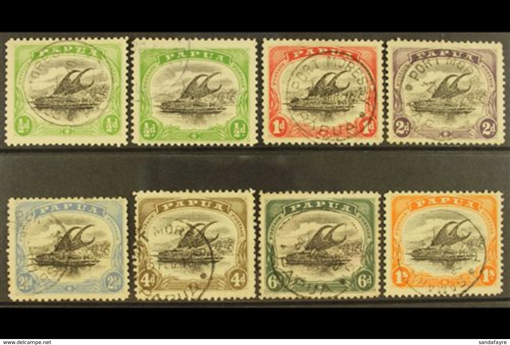 1909-10 Lakatoi Watermark Sideways, Perf 11 Set With Both ½d Shades, SG 59/65, Fine Cds Used. (8) For More Images, Pleas - Papua-Neuguinea