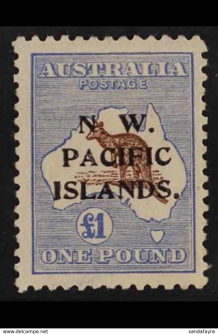 1915-16 £1 Chocolate And Dull Blue 'Roo, SG 99, Fine Fresh Mint. For More Images, Please Visit Http://www.sandafayre.com - Papúa Nueva Guinea