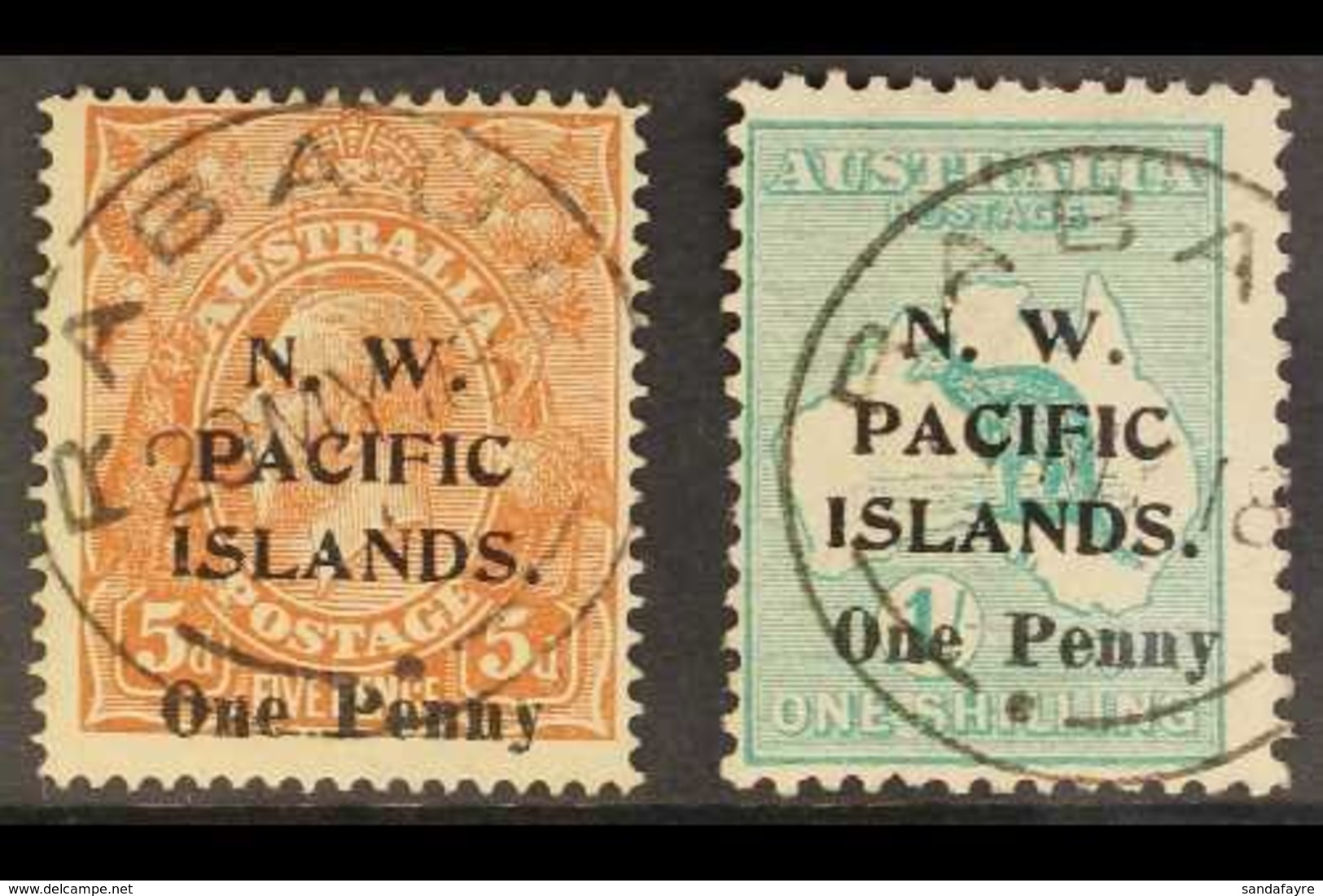 NWPI 1918 Surcharges Complete Set, SG 100/01, Used With "Rabaul" Cds Cancels, Fresh. For More Images, Please Visit Http: - Papua-Neuguinea