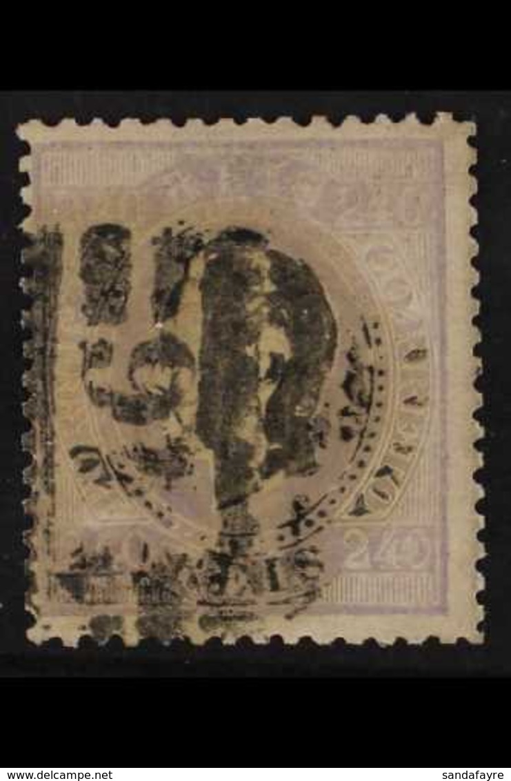 1870 240r Lilac, Straight Label, Perf.12½, Mi 44xB, Good Used With Number "46" Porto Barred Cancel, Cat.1500 Euros. For  - Sonstige & Ohne Zuordnung