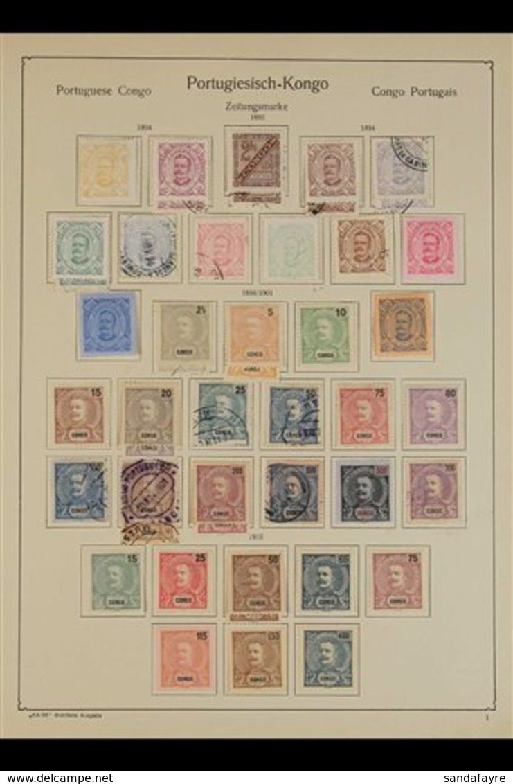 ANGOLA AND PORTUGUESE CONGO 1870-1938 Old-time Mint And Used Collection On Printed Pages, Plus Some Additional Stamps On - Other & Unclassified