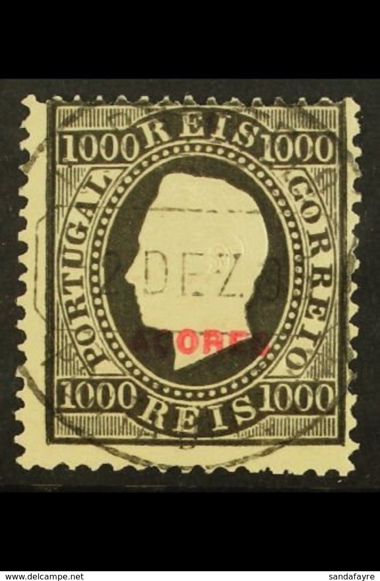 AZORES 1882-85 1000r Black Perf 12½, SG 84, Afinsa 59, Very Fine Used For More Images, Please Visit Http://www.sandafayr - Sonstige & Ohne Zuordnung