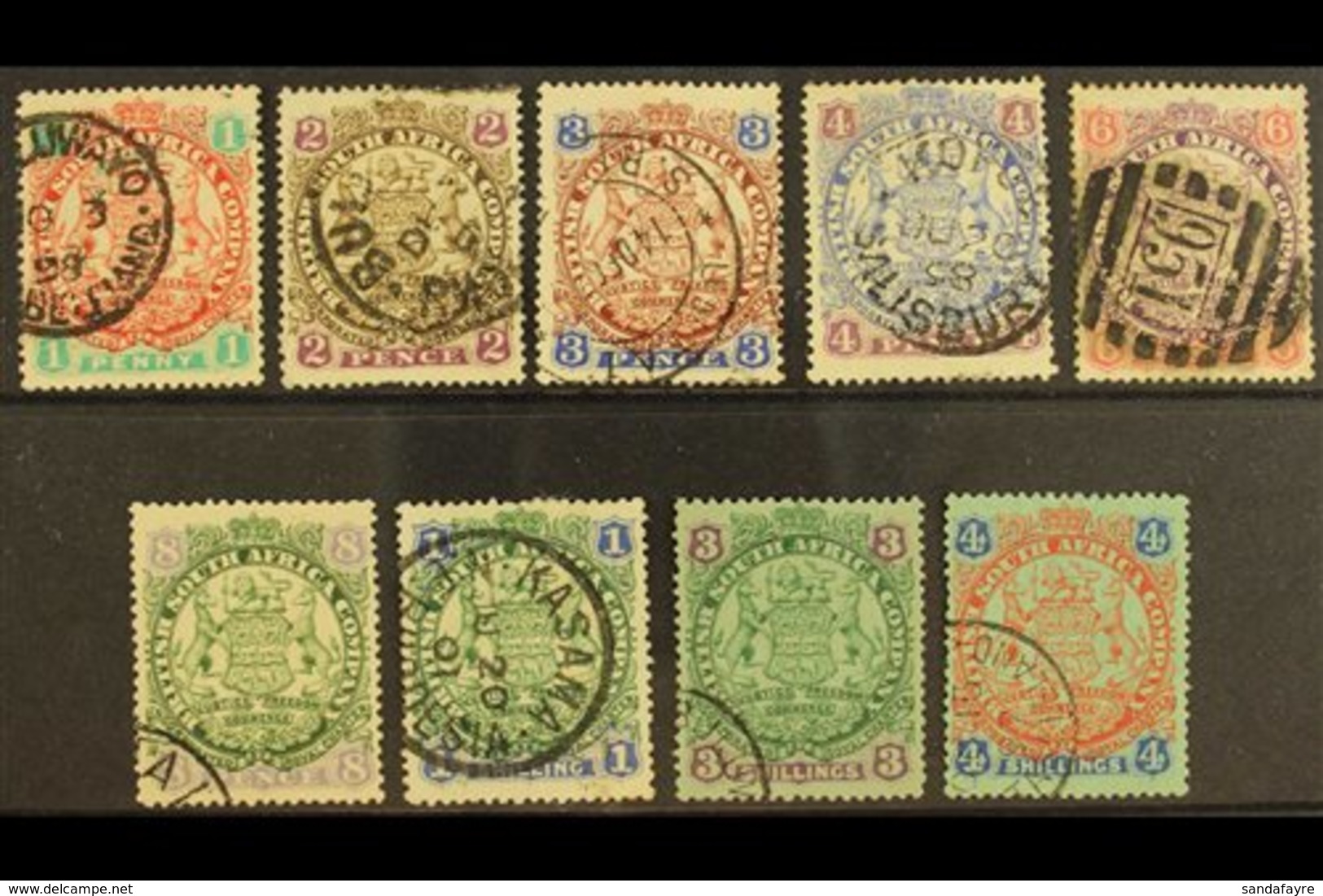 1896-97 Arms Complete Definitive Set (die I), With Body Of Lion Only Partly Shaded, SG 29/37, Fine Used. (9 Stamps) For  - Autres & Non Classés