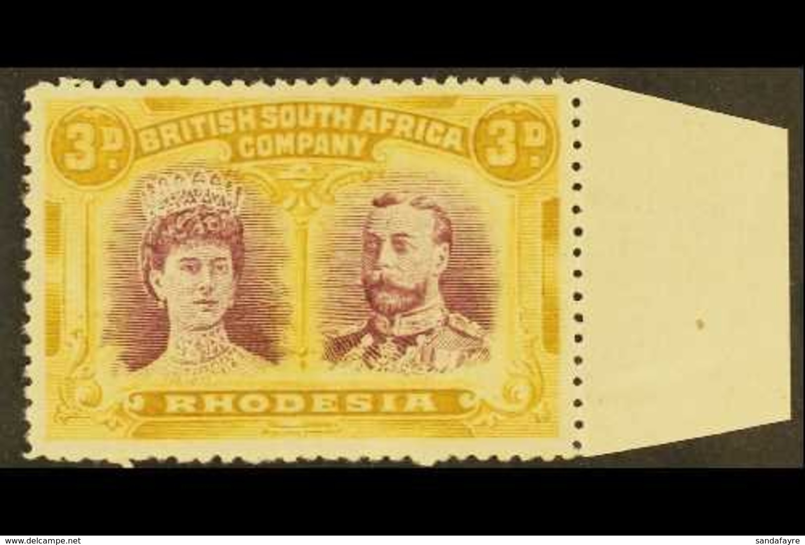 1910 3d Magenta And Yellow Ochre, Double Head, SG 136, Very Fine Marginal Mint. For More Images, Please Visit Http://www - Otros & Sin Clasificación