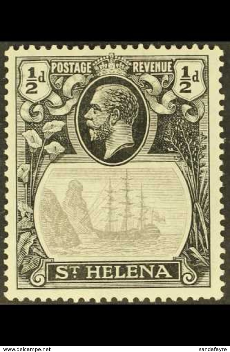 1922-37 ½d Grey & Black, Wmk Script CA, TORN FLAG VARIETY, SG 97b, Fine Mint. For More Images, Please Visit Http://www.s - Saint Helena Island