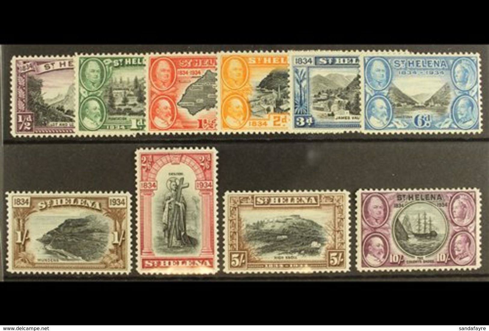 1934 Centenary Set Complete, SG 114/23, Very Fine Mint (10 Stamps) For More Images, Please Visit Http://www.sandafayre.c - Sainte-Hélène