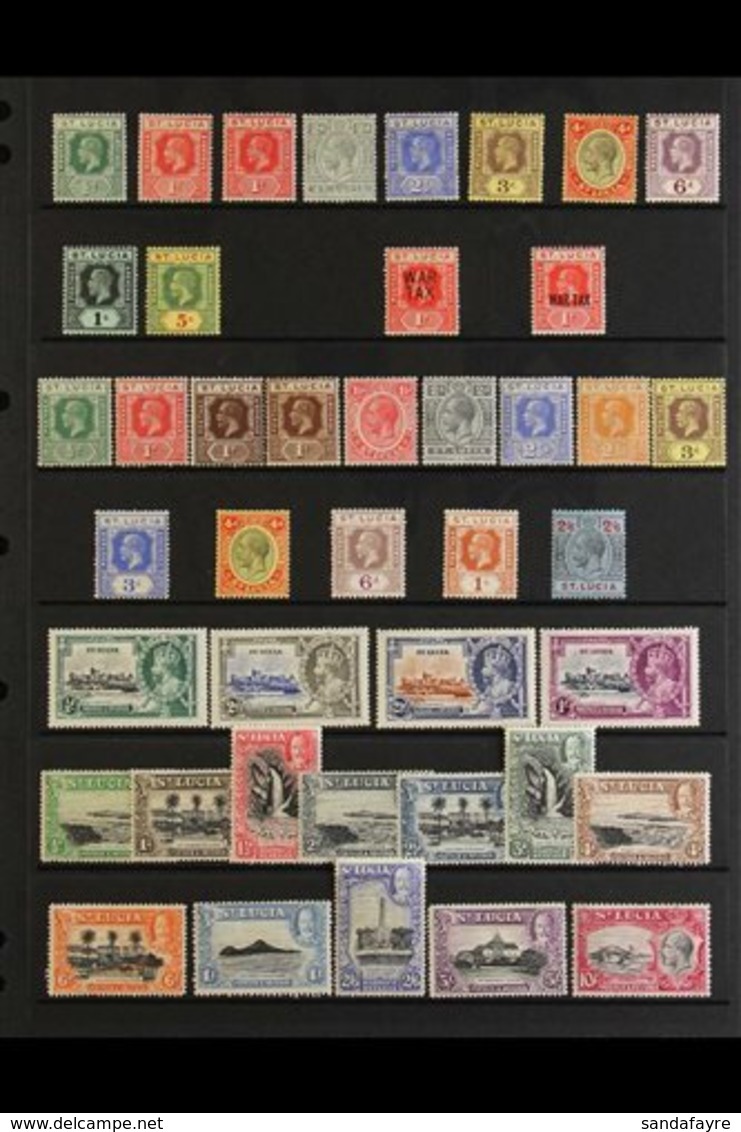 1912-36 MINT KGV COLLECTION Includes 1912-21 Wmk Mult. Crown CA Definitive Range To 5s, 1921-30 Wmk Script CA Range To 2 - St.Lucia (...-1978)