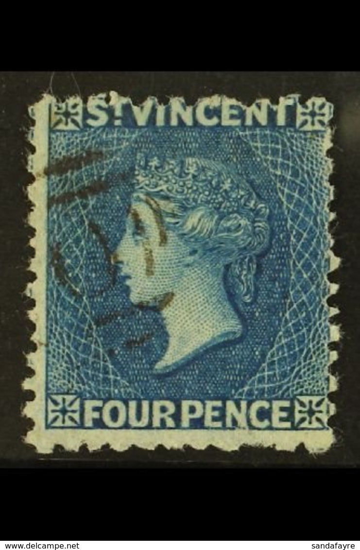 1875-78 4d Blue, Perf 11-12½, SG 25, Fine Used. For More Images, Please Visit Http://www.sandafayre.com/itemdetails.aspx - St.Vincent (...-1979)