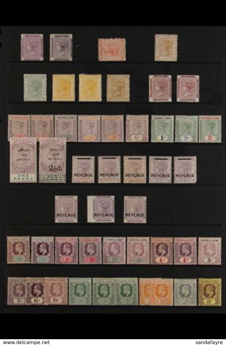 1859-1949 MINT ACCUMULATION Presented On Stock Pages That Includes 1859 6d's X2 Shades (one Without Gum), Later QV To 5s - Sierra Leona (...-1960)