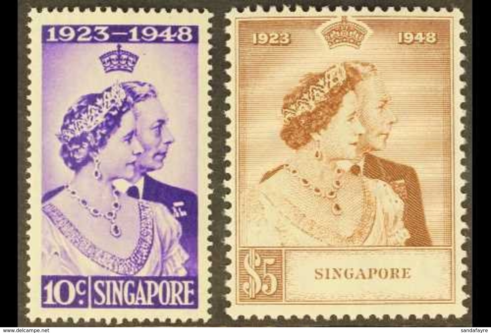 1948 Royal Silver Wedding Set, SG 31/32, Never Hinged Mint (2 Stamps) For More Images, Please Visit Http://www.sandafayr - Singapur (...-1959)