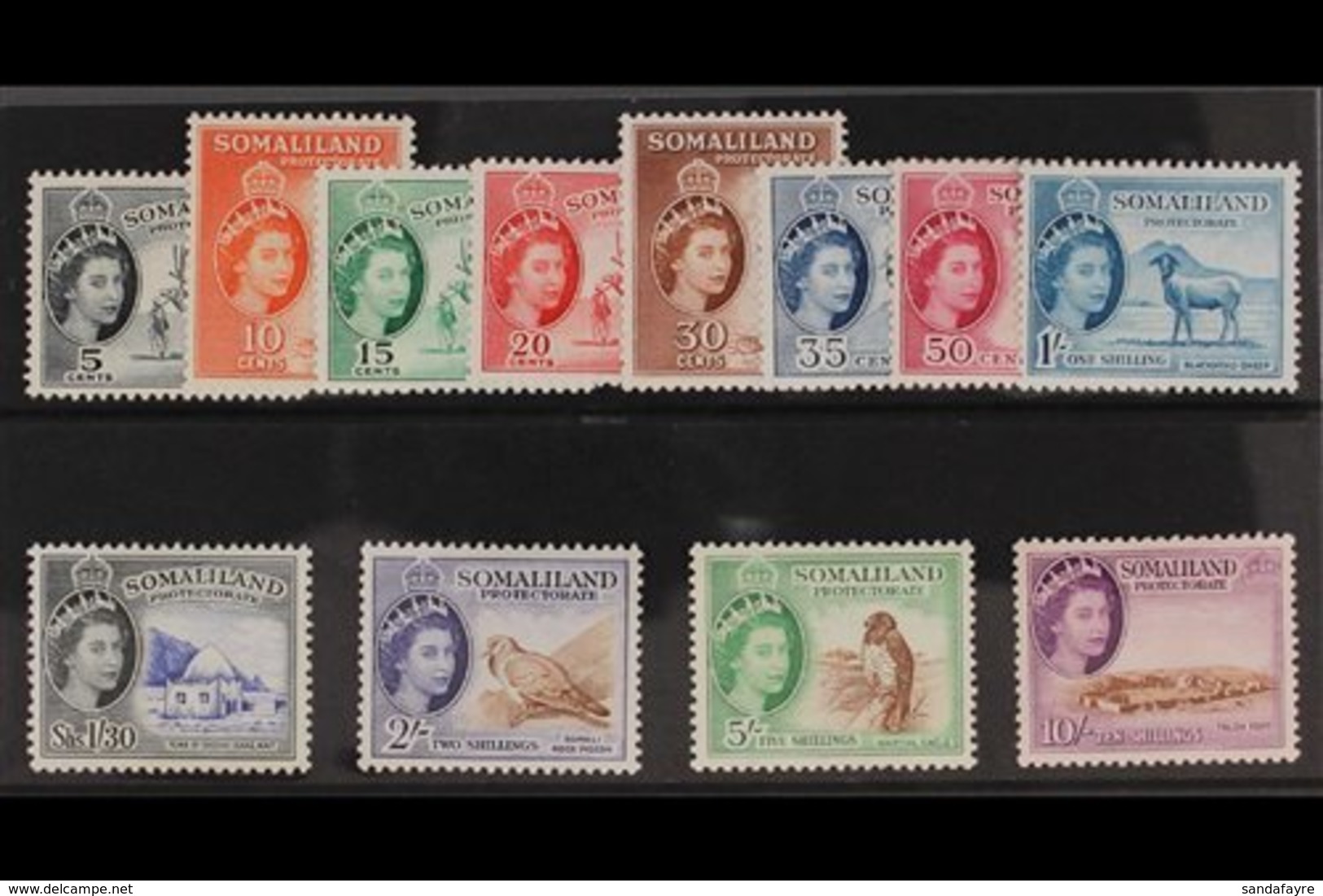 1953-58 QEII Definitives Complete Set, SG 137/48, Never Hinged Mint. (12 Stamps) For More Images, Please Visit Http://ww - Somaliland (Herrschaft ...-1959)