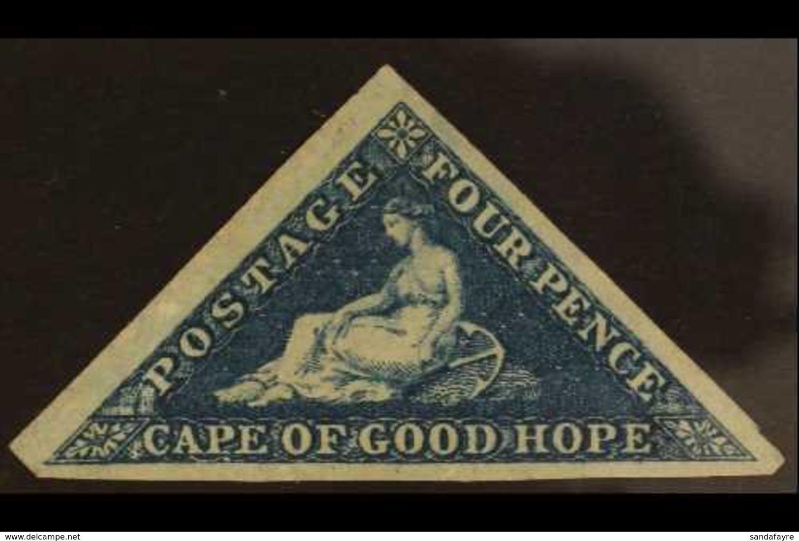 CAPE OF GOOD HOPE 1855 4d Deep Blue, SG 6a, Fine Unused, No Gum, Great Colour, Three Large To Huge Margins, Cat.£1100. F - Unclassified