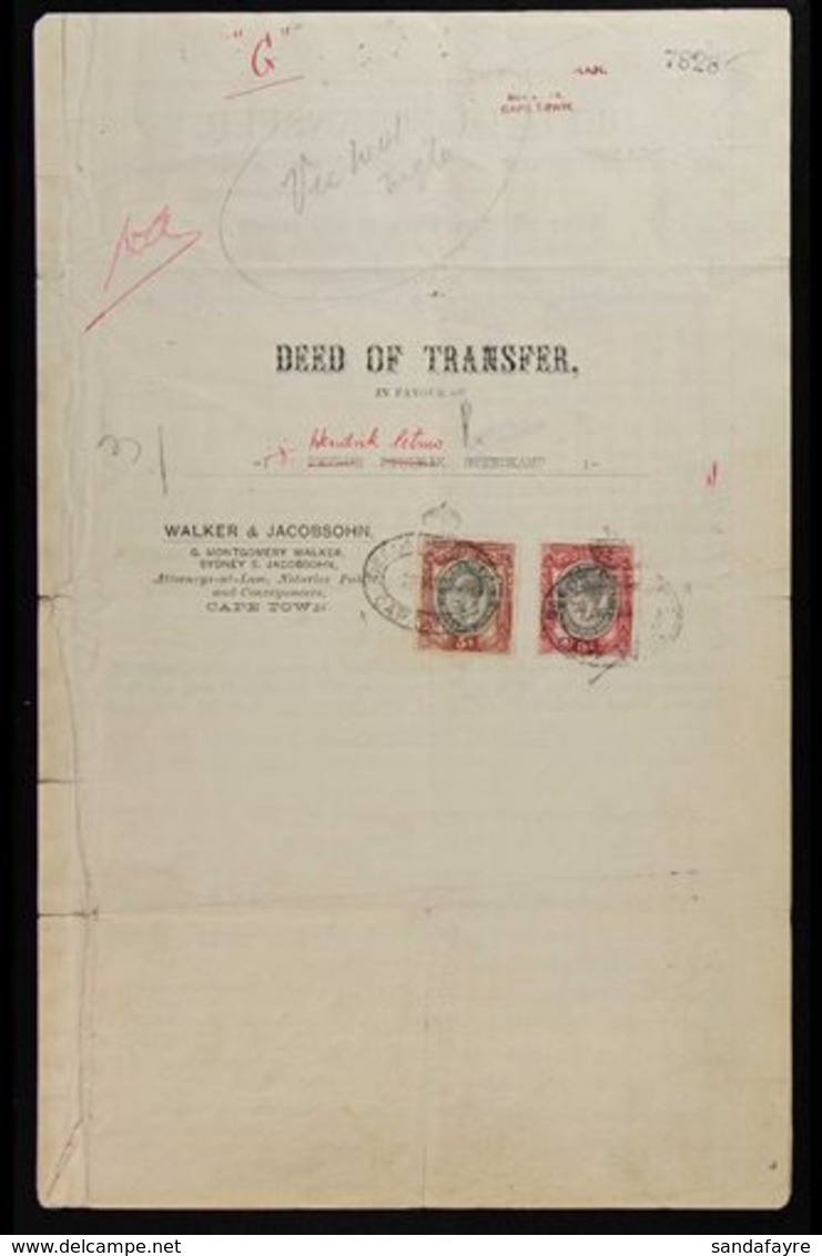 CAPE REVENUES ON DOCUMENT - 1902 Power Of Attorney With 1873 Type £4 Dark Purple & 1898 Type 5s X2, 10s, £2 X2 & £5 Affi - Sin Clasificación
