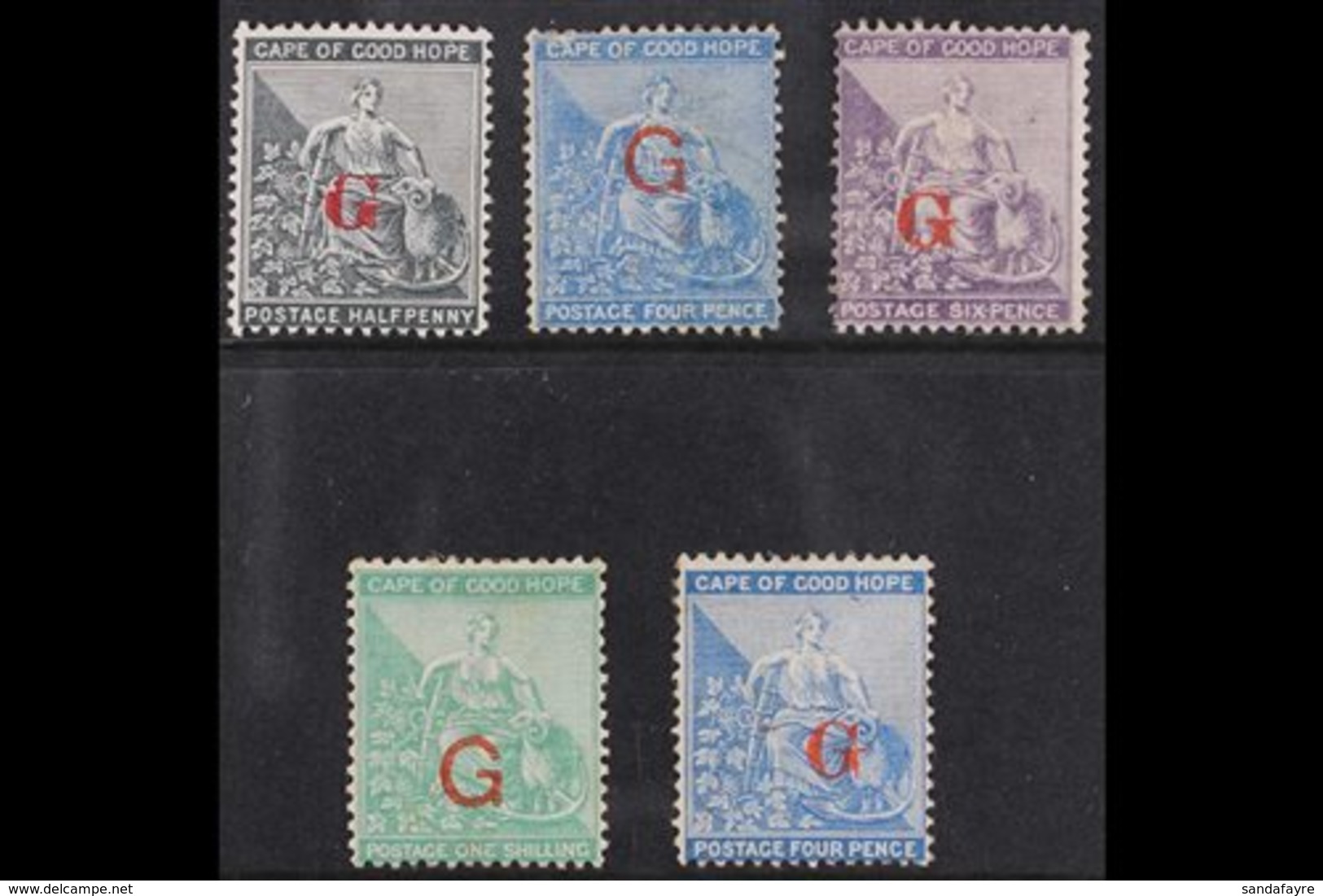 GRIQUALAND WEST 1877-78 "G" Overprints In Red Mint Group With (first Printing) ½d Grey-black Type 3 (SG 4c), 4d Dull Blu - Sin Clasificación