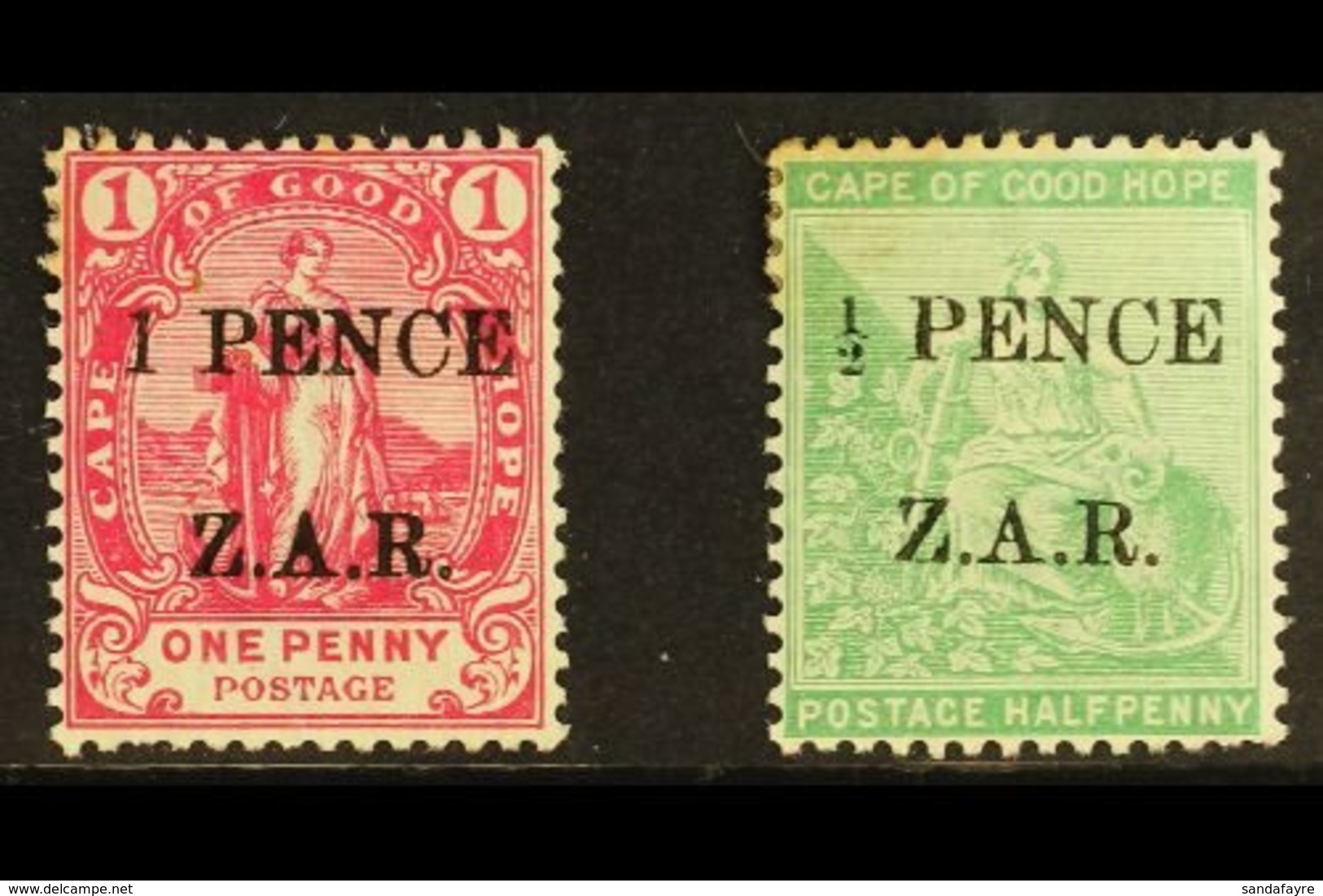 VRYBURG 1899 ½d Green And 1d Rose Ovptd "ZAR", SG 1, 2, Good To Fine Mint, Some Tone Spots On ½d. (2 Stamps) For More Im - Unclassified