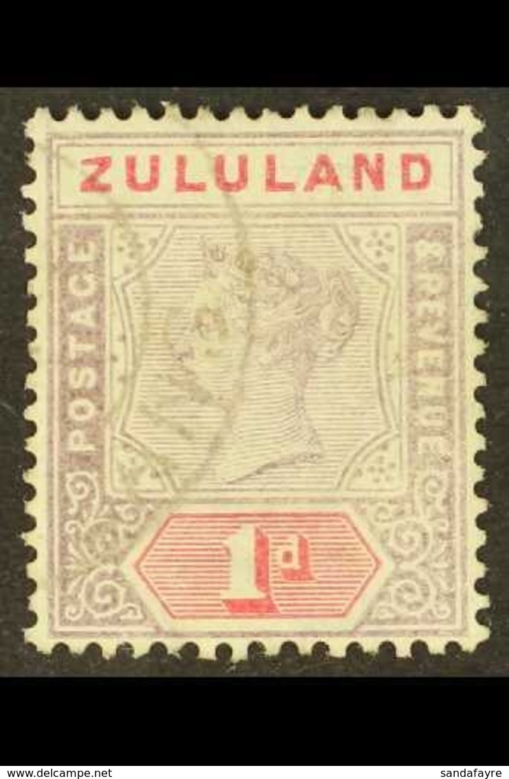 ZULULAND 1894-96 1d Dull Mauve & Carmine "Shaved Z" Variety, SG 21a, Fine Cds Used For More Images, Please Visit Http:// - Unclassified