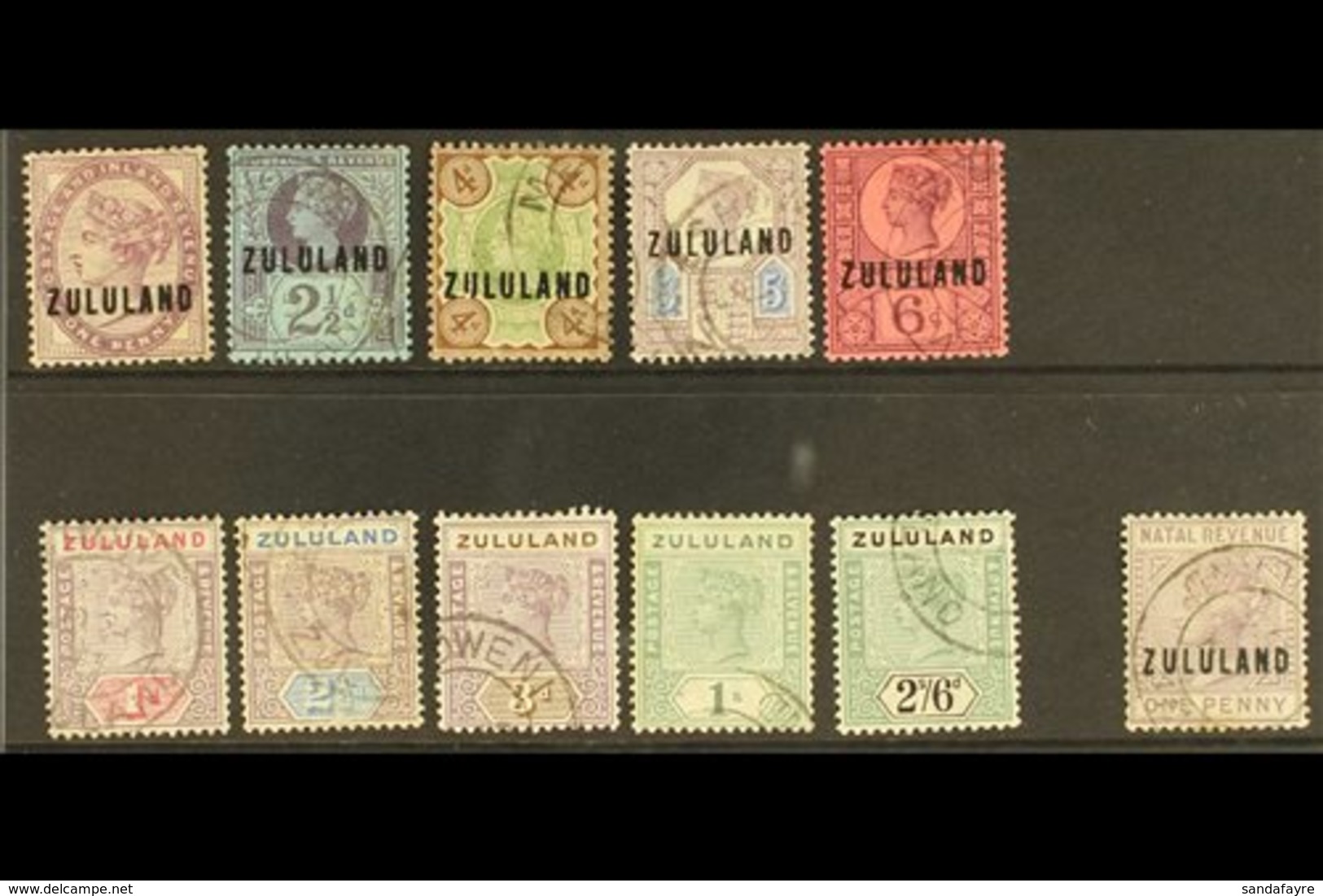 ZULULAND USED GROUP Incl. 1888-93 1d, 2½d, 4d To 6d, 1894-6 1d To 3d, 1s & 2s6d, 1891 1d Postal Fiscal, Mixed Condition, - Sin Clasificación