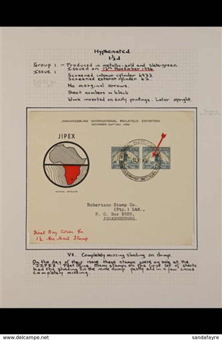 1936 (12 Nov) JIPEX First Day Cover Bearing Definitive 1½d Green And Bright Gold Horizontal Pair, SHADING OMITTED On MIN - Non Classés