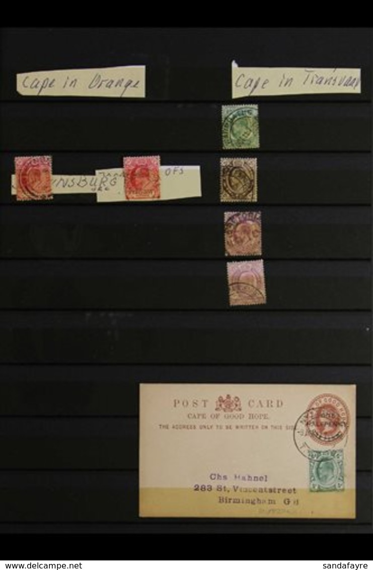 INTERPROVINCIALS Small Range Of Items, Incl. Cape Used In Transvaal To 6d Value Plus ½d On 1d Stationer Postcard Uprated - Non Classés